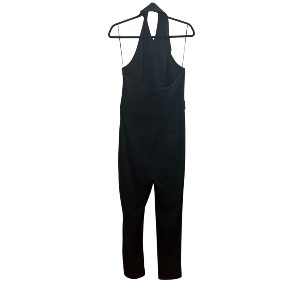 Reiss Tuxedo Halter Sleeveless Belted Jumpsuit in Black Sz 10 Holiday New Years - Picture 7 of 11